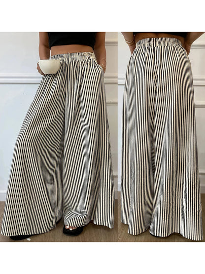 Women s Boho Chic Floral Print Wide Leg Palazzo Pants High Waist Loose Fit Trousers with Pockets and Belt Detail