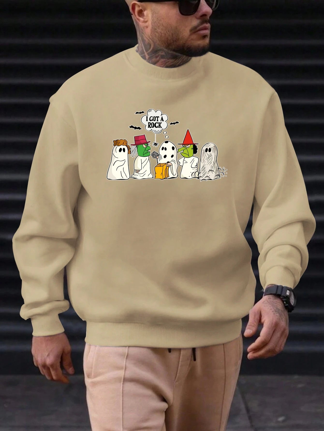 2025 New Men's Cotton Sweatshirt I GOT A ROCK Pattern Printing Round Neck Fashion Casual High Quality Daily Top Clothing