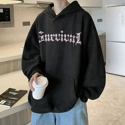 Autumn Gothic Spider Printed Hooded Sweatshirts Hombre Harajuku Streetwear Graphic Suede Hoodies Aesthetic Oversized Y2K Hoody