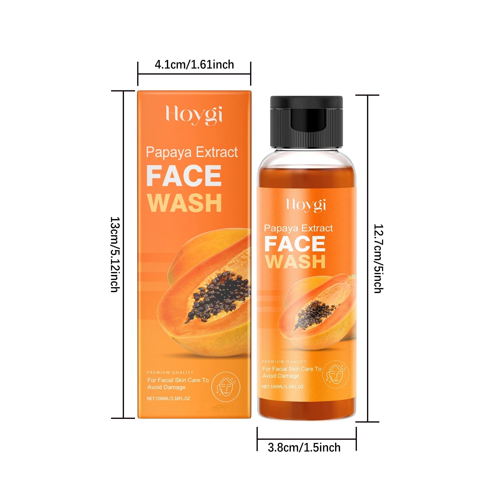 Papaya Face Wash Oil Control Gentle Cleanser Not Tight Moisturizing Hydrating Skin Rejuvenation Clean Pore Brightening Face Wash Halalzen