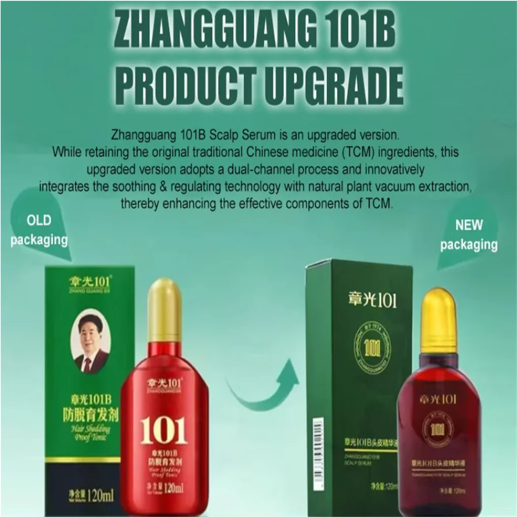 120ML ZHANGGUANG 101B HAIR TONIC (101M) Powerful Anti-Hair Loss Chinese Medicine Therapy Hair Treatment Essence 100% Original