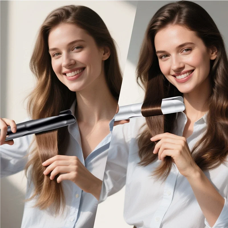 TINSOL New 2-in-1 Curling Iron & Straightener Multi-Function Hair Styling Tool Dual-Purpose Curling and Straightening Iron