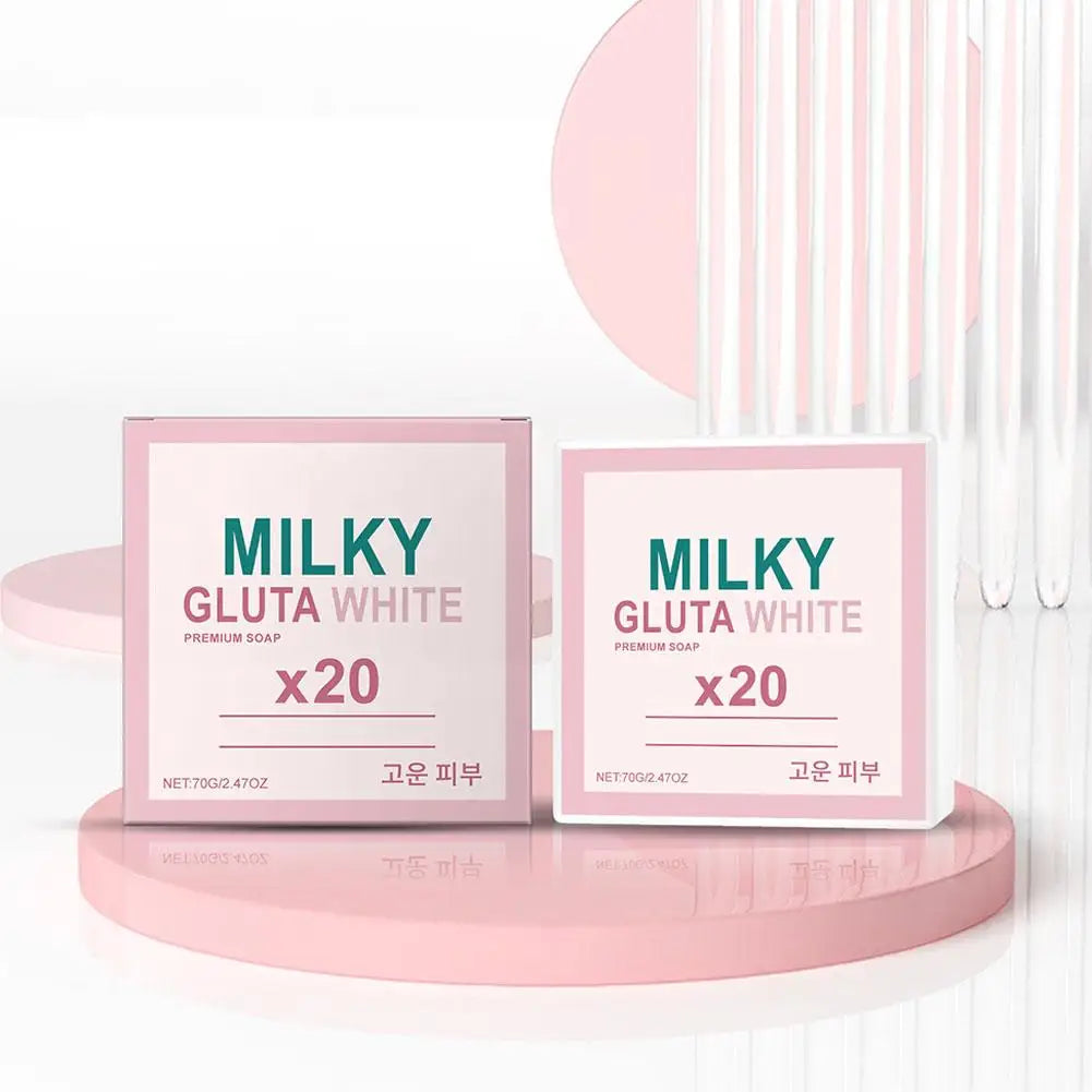 Gentle Milk Bath Soap - Deep Cleansing Exfoliating Oil Control Smoothing Fresh Brightening Reduce Dark Spots Whiten Skincare