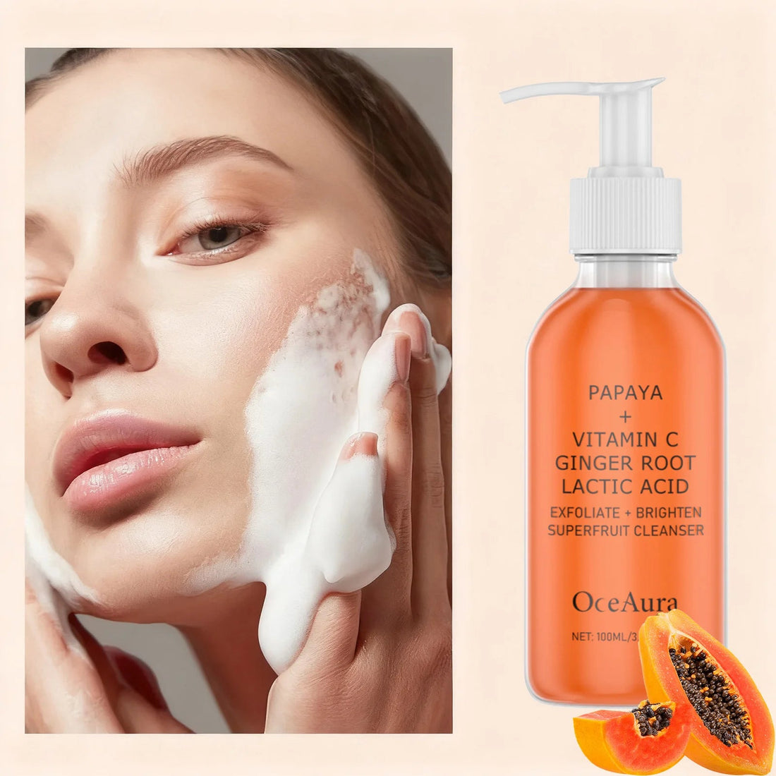 Papaya Face Wash Deep Exfoliating Oil Control Prevents Acne & Blackheads Brightening Pore Minimizing Cleanser For All Skin Types Halalzen