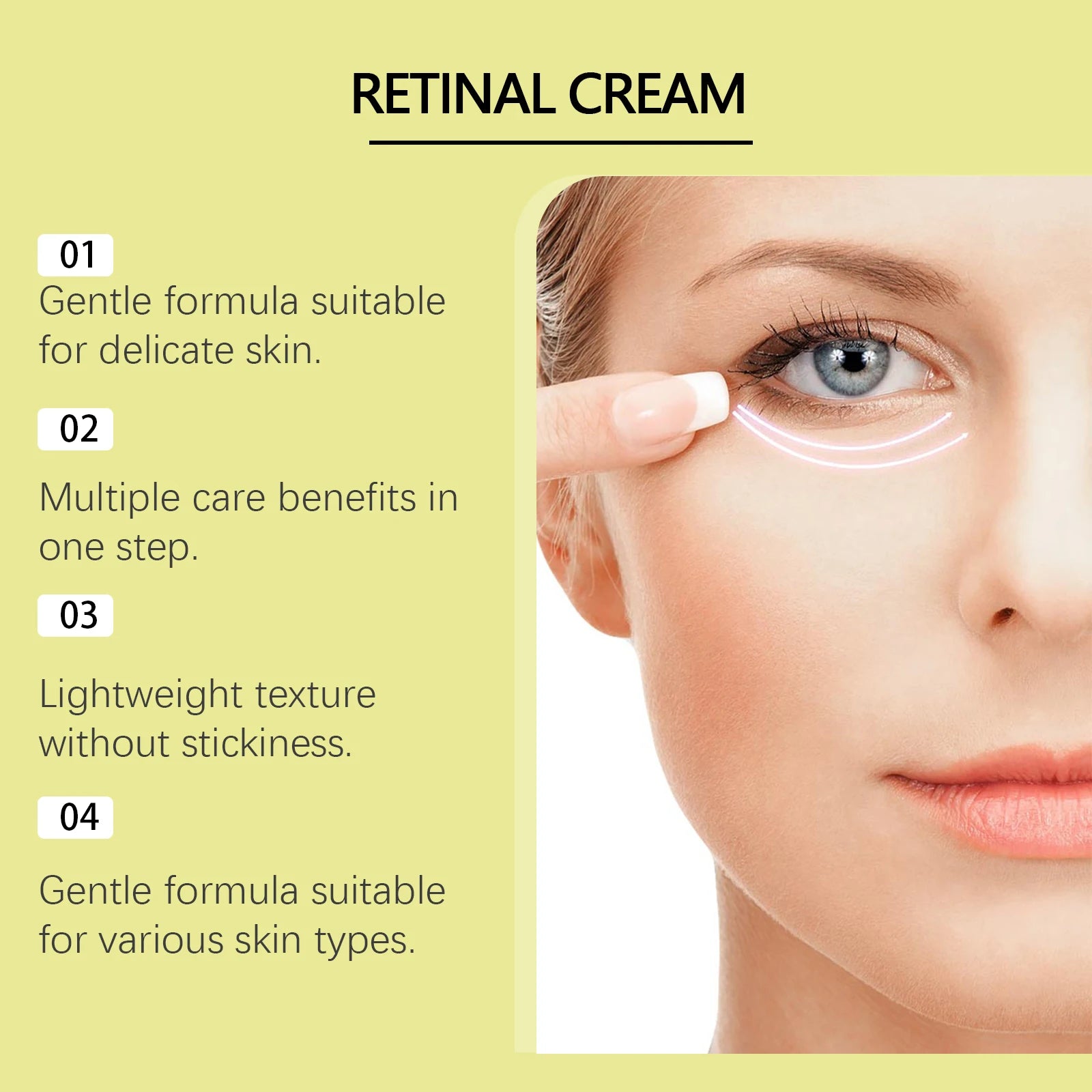 Retinol Tightening Face Cream Anti-Wrinkle Lifting Firming Night Cream Deep Hydrating Panthenol Moisturizer for Dry Mature Skin