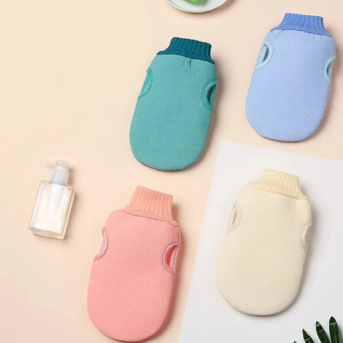 4pcs Bath for Peeling SPA Exfoliating Shower Brush Body Cleaning Scrub Mitt Rub Dead Skin Gloves Shower Towel Foam Body Massage Halalzen