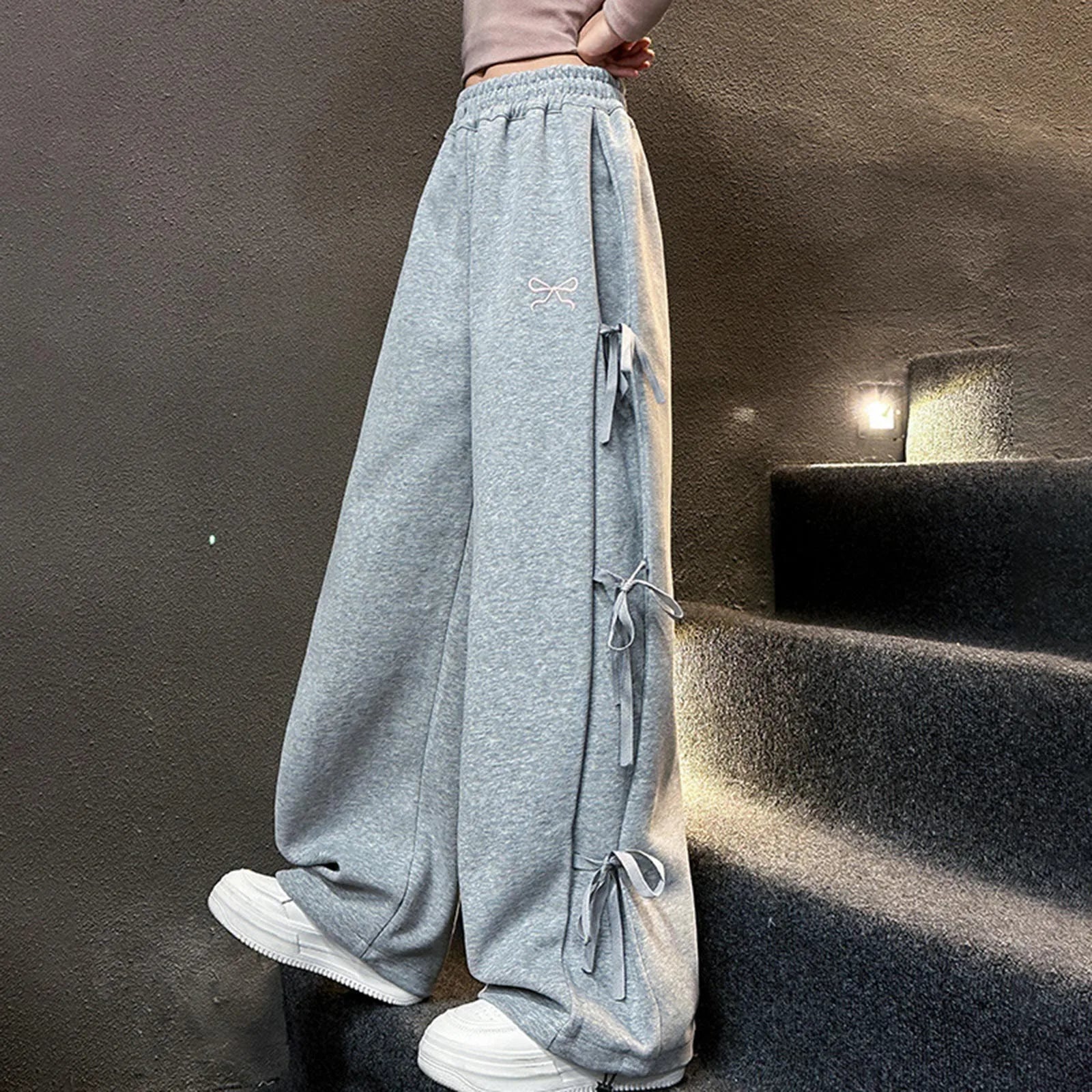 Girls Outfits Size 5 Children's Girls Spring Jogging Bottoms Fashion Plain Bow Sweatpants With Wide Toddler Girls Snow Pants 5t