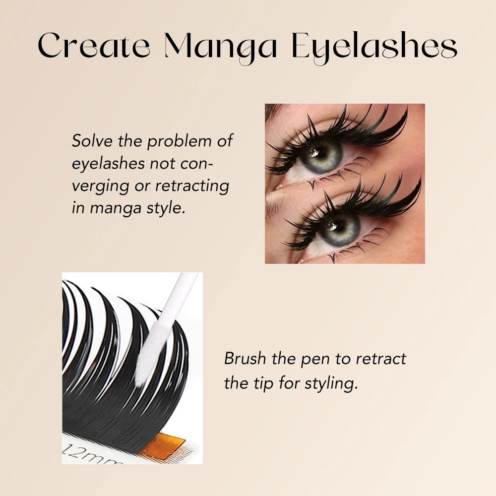 Gollee Comic Lash Styling Sealant 10ml Soft Brush Spike Eyelashes Styling Gel Non-White Residue for Salon Household Makeup Tools