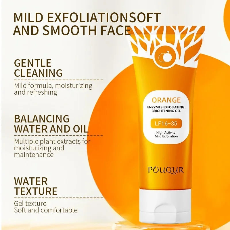 100g Orange Facial Exfoliate Gel For Deep Moisturizing Pore Cleansing Gentle Facial Scrub Body Cleansing Gel Dead Skin Remover Halalzen