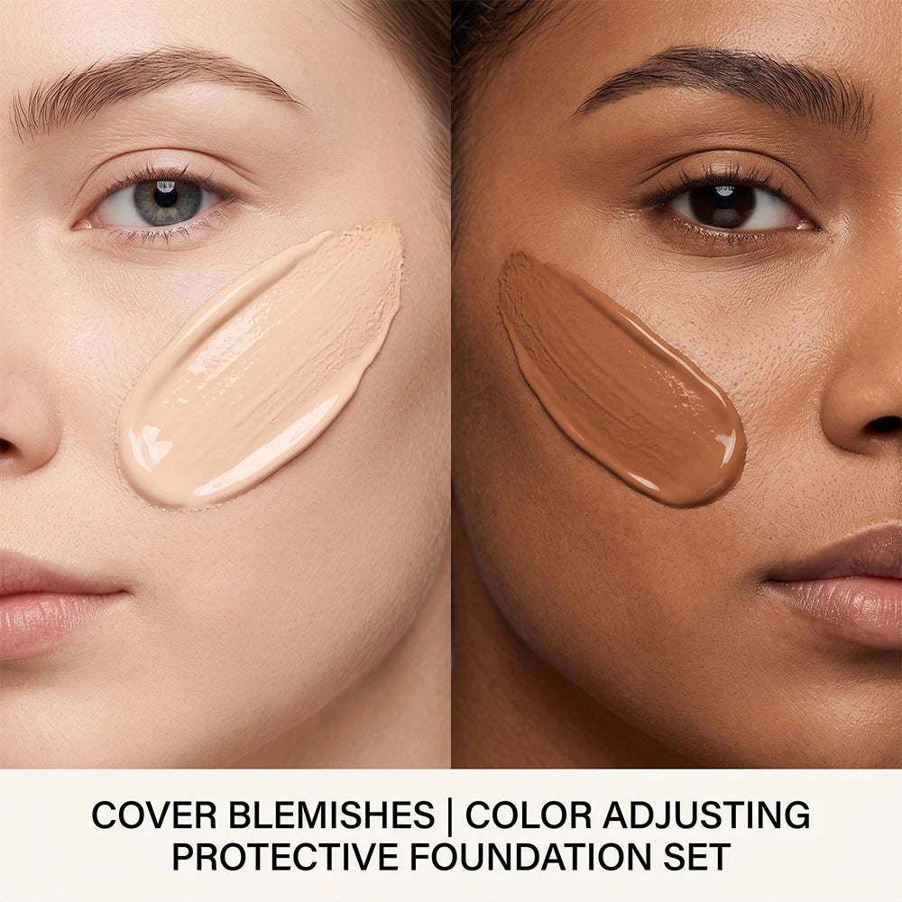 Sunscreen Foundation Lightweight Natural Matte Buildable Coverage UV Protection Liquid Foundation 2 Shades