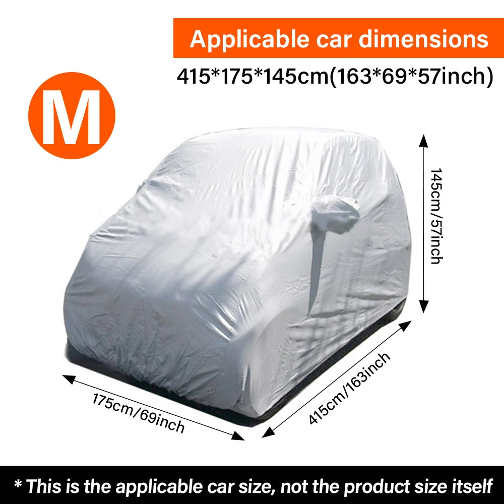 Car Cover Sun UV Protection Car Body Sun Rain Dustproof Waterproof Cover S/M/L/XL/XXL Car Covers Smart Outdoor Full Universal