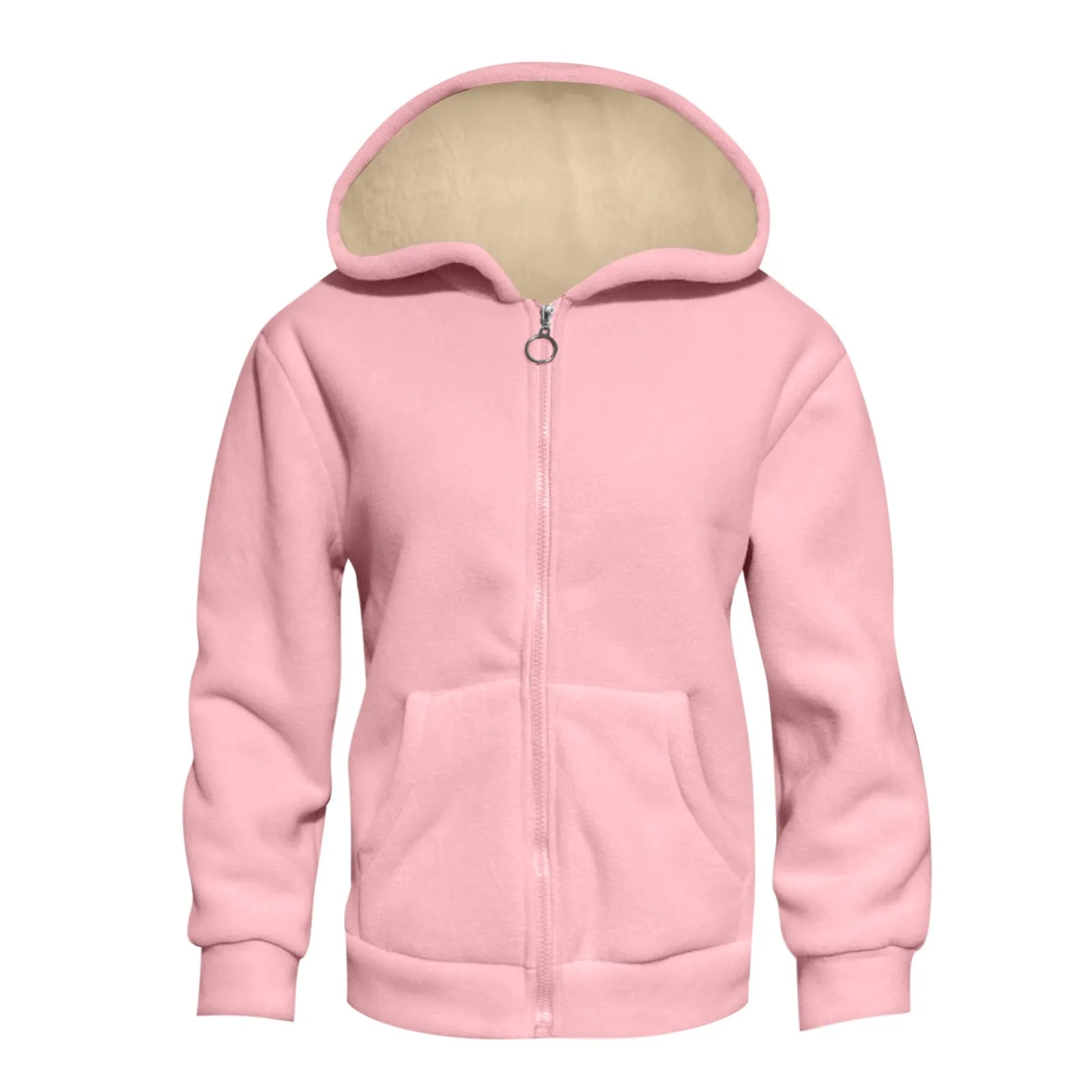 Women Fleece Jacket Trendy Zipper Hooded Fleece Coats Long Sleeve Caaual Loose Fall Winter Sweatshirt Outdoor Clothes Women