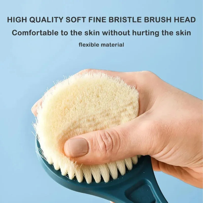 1PC Long Handle Soft Hair Bath Brush - Back Ball Scrubber Mud Massage Shower Body Brush for Bathroom Halalzen