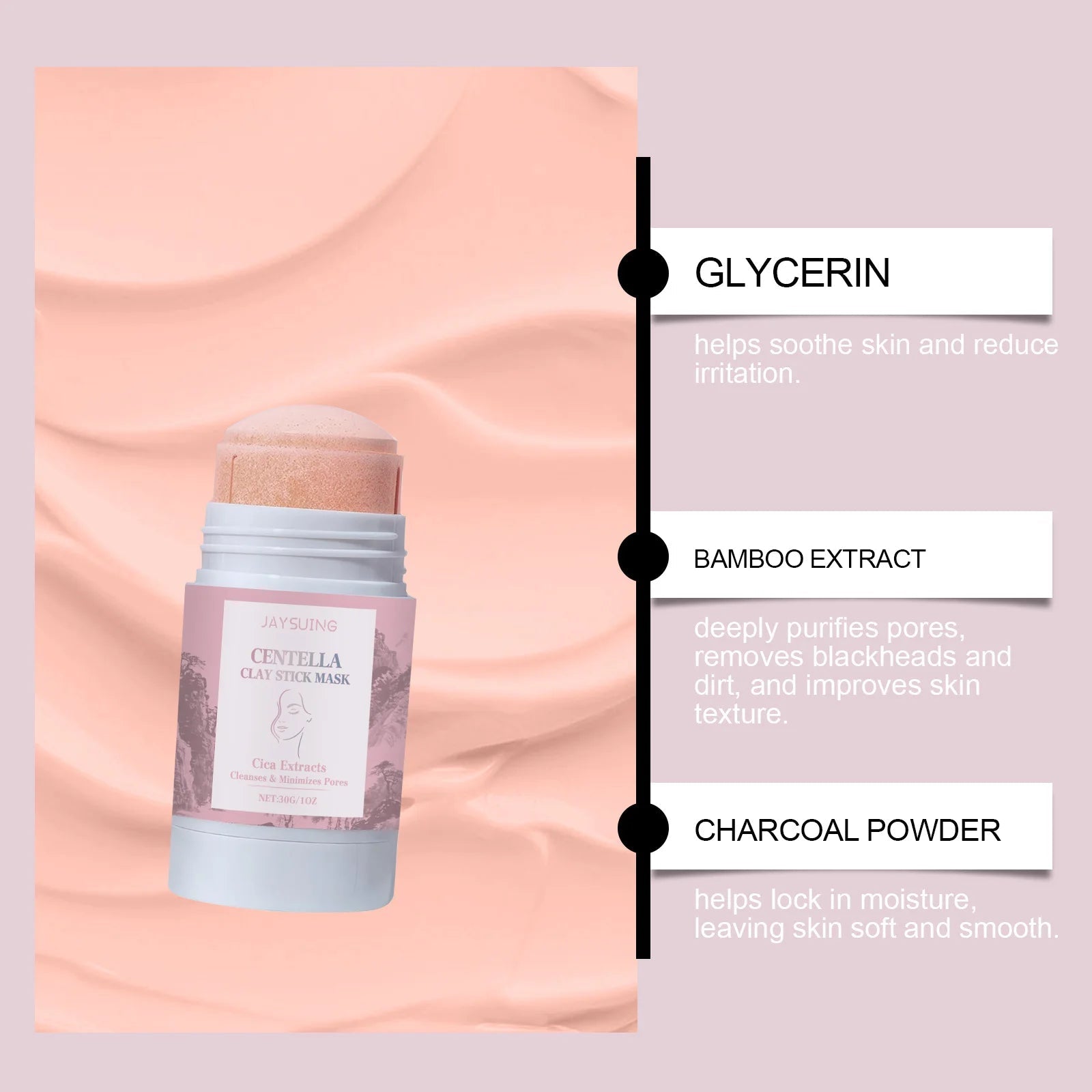 Centella Asiatica Mud Stick Mask Deep Cleansing Pore Minimizer Blackhead Removal Brightening Hydrating Soothing Facial Care Mask Halalzen
