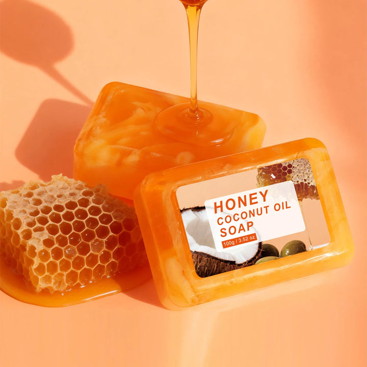 Honey Coconut Oil Soap Deep Cleansing Oil Control Refresh Hydrate For All Skin Types Face Body Care Halalzen