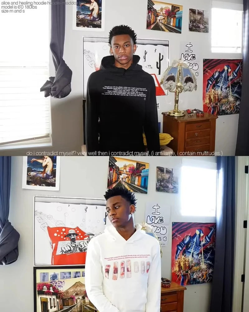 Harajuku Gothic Y2K Streetwear Hip Hop Punk Loose Graphic Hoodie Men Trendy American Retro Letter Print Oversized Sweatshirts