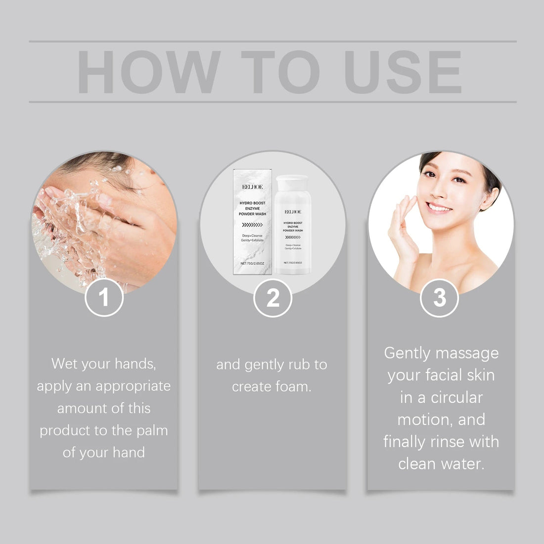 Enzyme Face Wash Powder 75g Gentle Exfoliating Cleanser for Sensitive Skin Removes Dirt Brightens Skin Travel Friendly Formula Halalzen