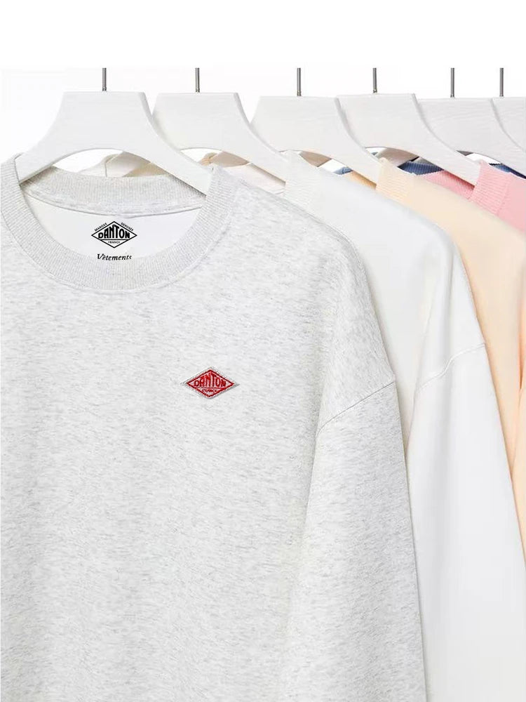 2025 Embroidery Hoodie Exported to Japan Autumn Thin Sweatshirt Men/Women Same O-Neck Long Sleeve Loose Brand Tracksuit Tops