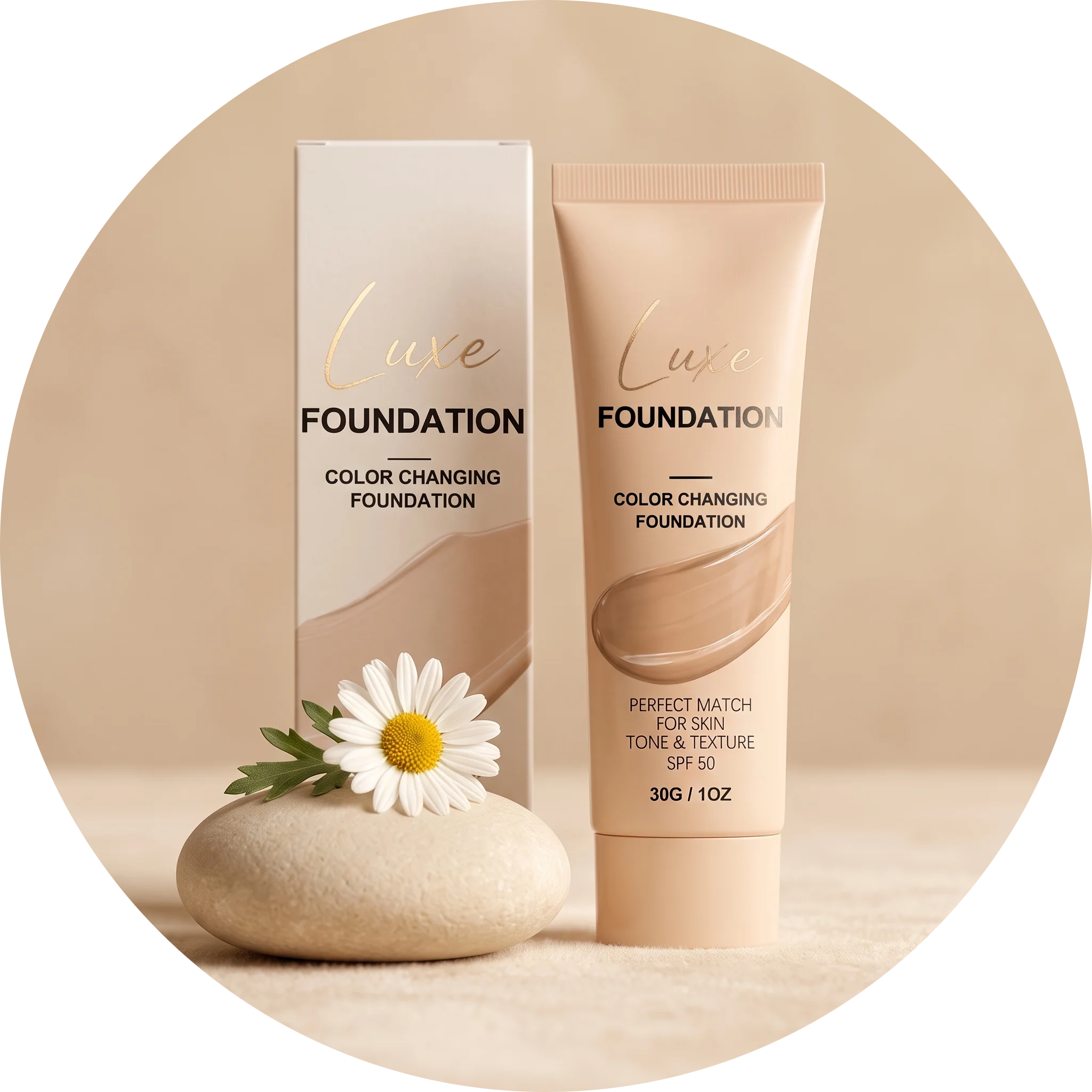 SPF 50 Color Changing Foundation Natural Coverage Self Adjusting Liquid Foundation Conceal Flaws Lightweight Primer Makeup Base