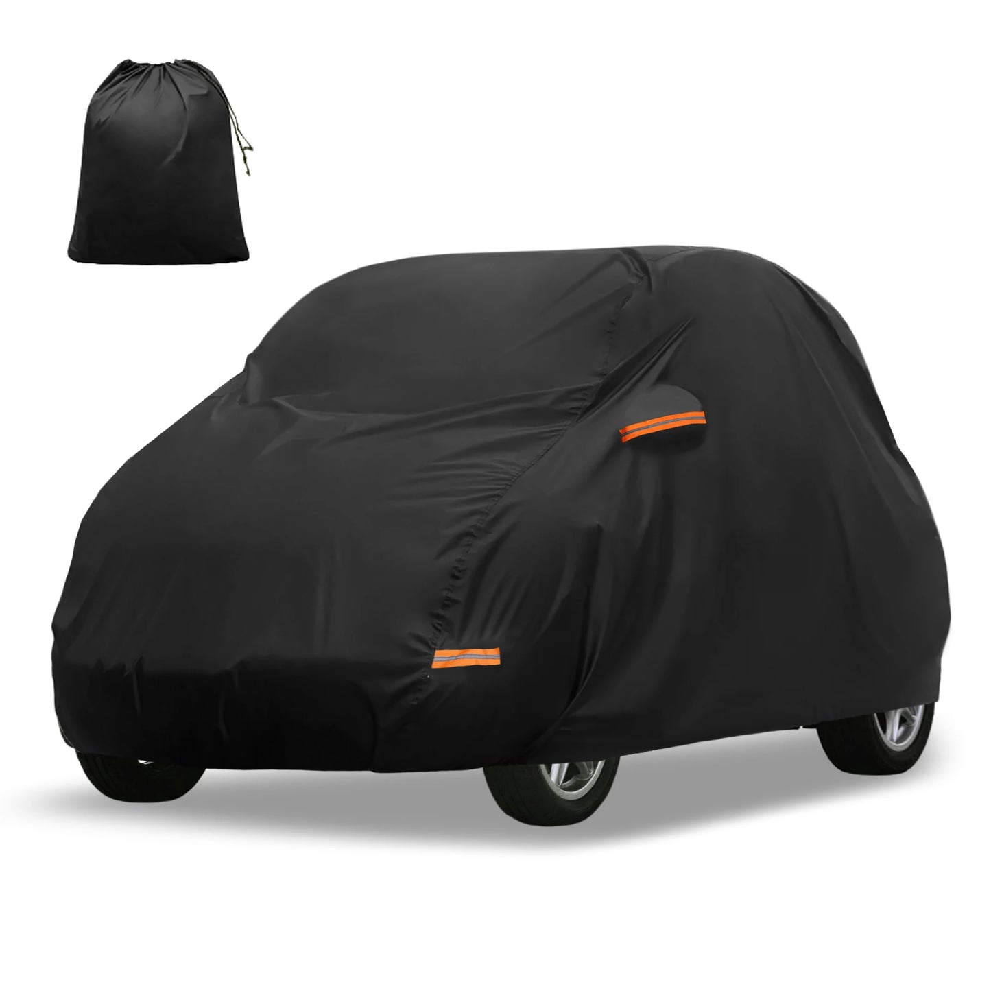 Car Cover for Smart Fortwo 2007-2022 Aluminum Film Outdoor Waterproof Sun Rain Snow Hail Protection with Driver Door Zipper