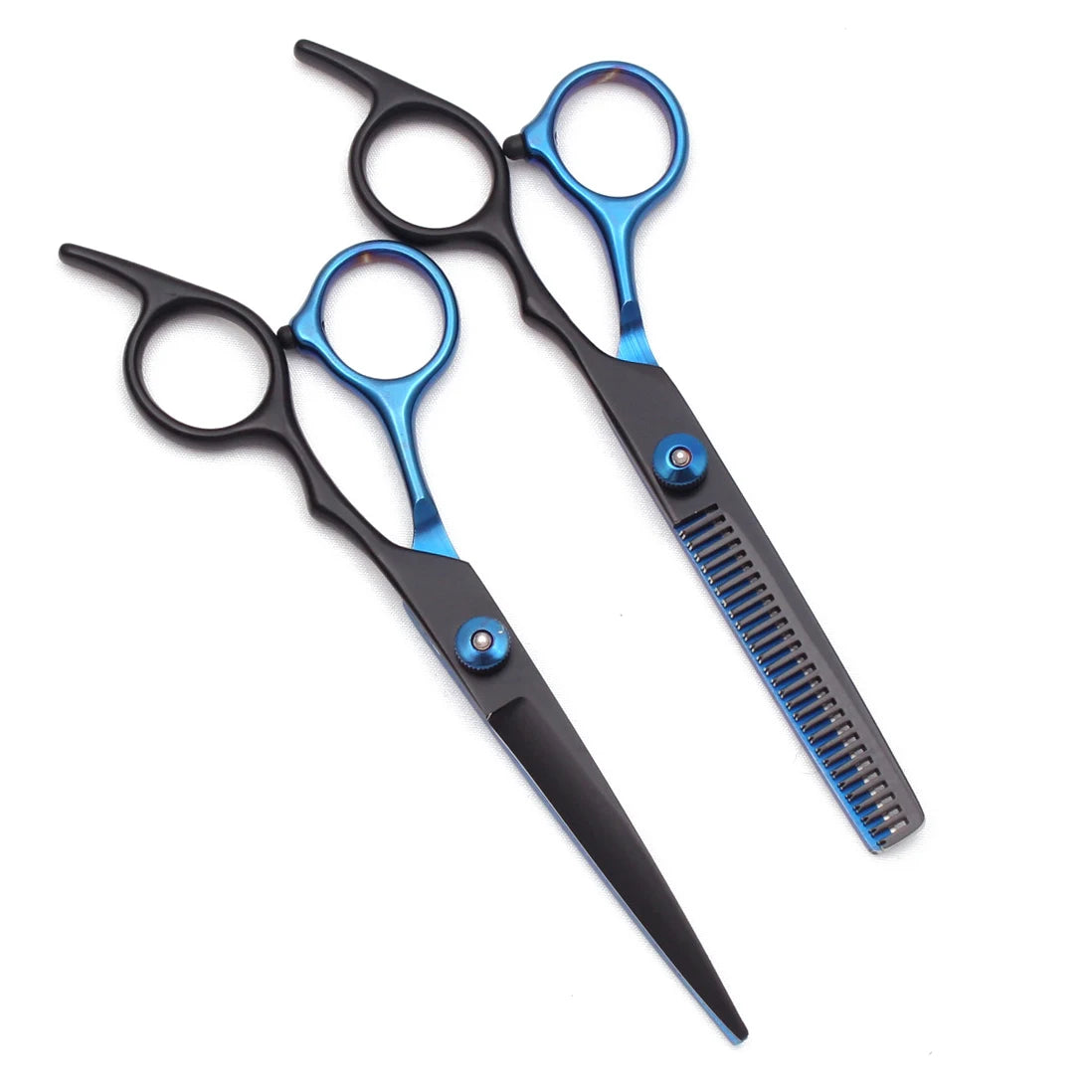 Hairdressing Scissors Blue Japan Stainless Hair Scissors Salon Cutting Scissors Barber Shop Thinning Shears Comb Razor C1001 Halalzen