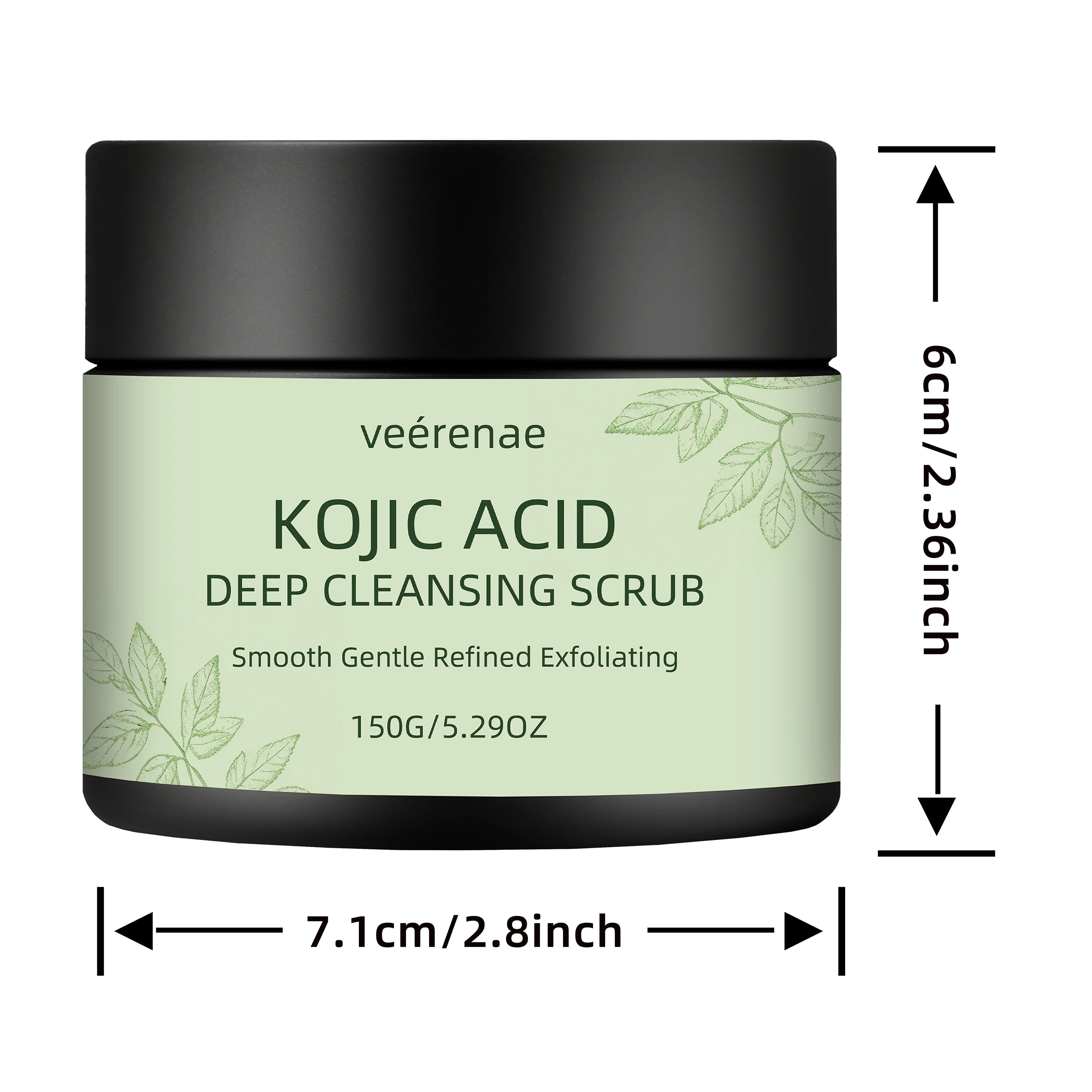 Veerenae KOJIC ACID DEEP CLEANSING SCRUB – Gentle Face & Body Exfoliator for Women & Men | Daily Use for Smooth, Radiant Skin