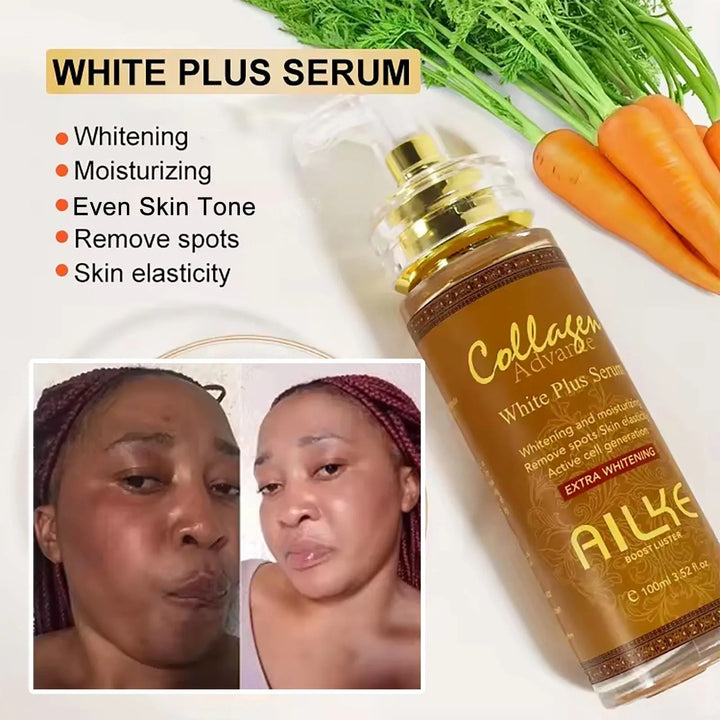 AILKE Skin Whitening Face Serum, Reduce Spots, Moisturizing, Even Skin Tone, With Organic Collagen, Skin Lightening Body Serum Halalzen