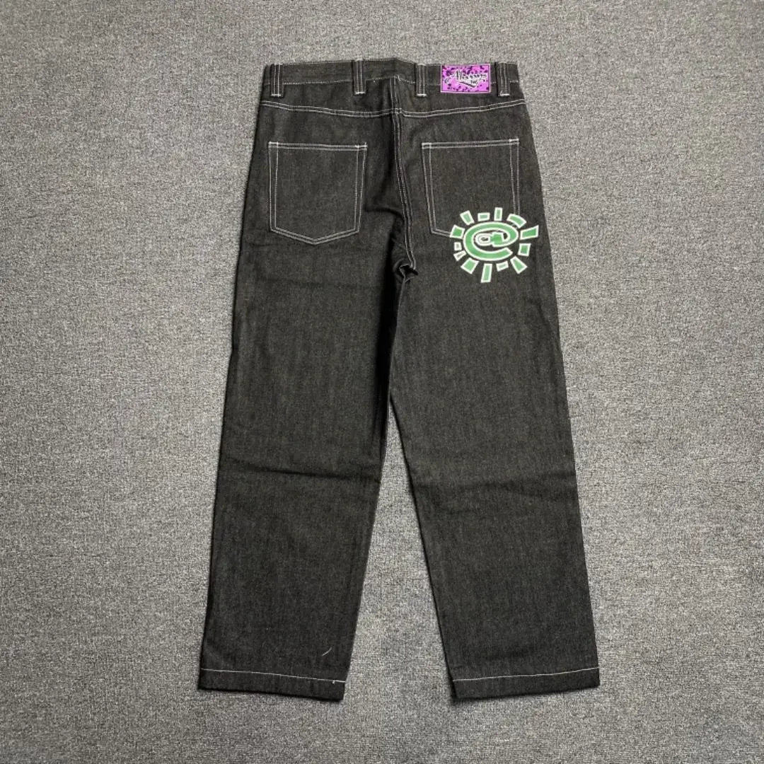 New Always Jeans High quality Printed Embroidery Straight Jeans Black Pants Men Jeans Printing Trend Street Wear AlwaysJeans Men HALALZEN