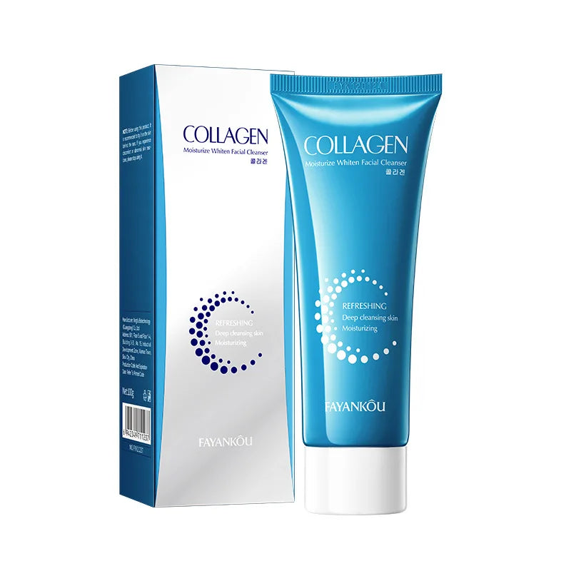 FAYANKOU Collagen Face Cleansing Milk Moisturizing Cleansing Whitenting Anti Wrinkle Facial Cleanser Skin Care Halalzen
