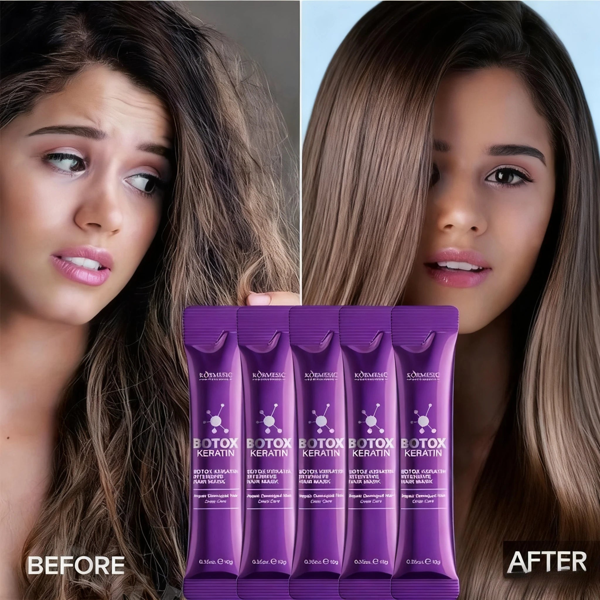 Keratin Hair Mask 5 Seconds Repair Damaged Frizzy Hair Soft Smooth Shiny Nutrition Deep Moisturize Nourishing Hair Care Halalzen