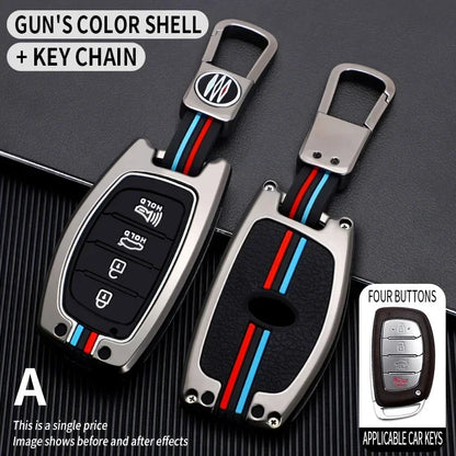 Zinc Alloy + Silicone Car Key Case Cover Fob Holder for Hyundai Tucson Santa Fe Rena Sonata Elantra Creta Ix35 Ix45 I10 I30 I40
