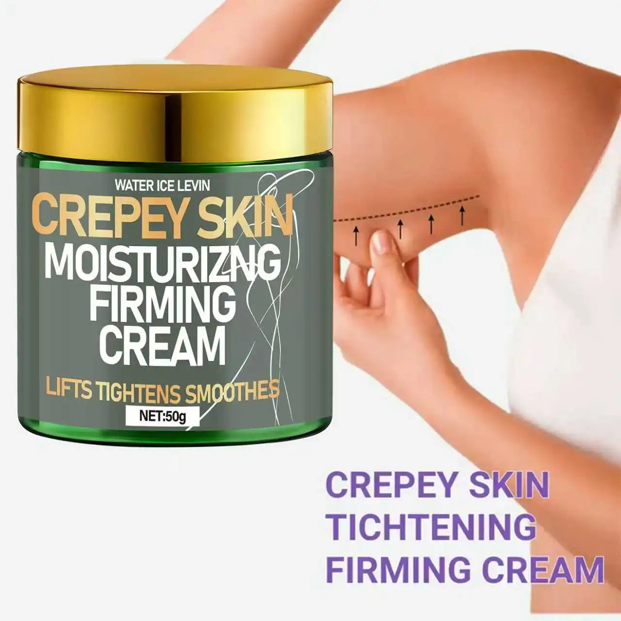 Water Ice Levin Crepey Skin Moisturizing Firming Cream, with Retinol & Collagen, Lifts, Tightens & Smooths for Softer Skin