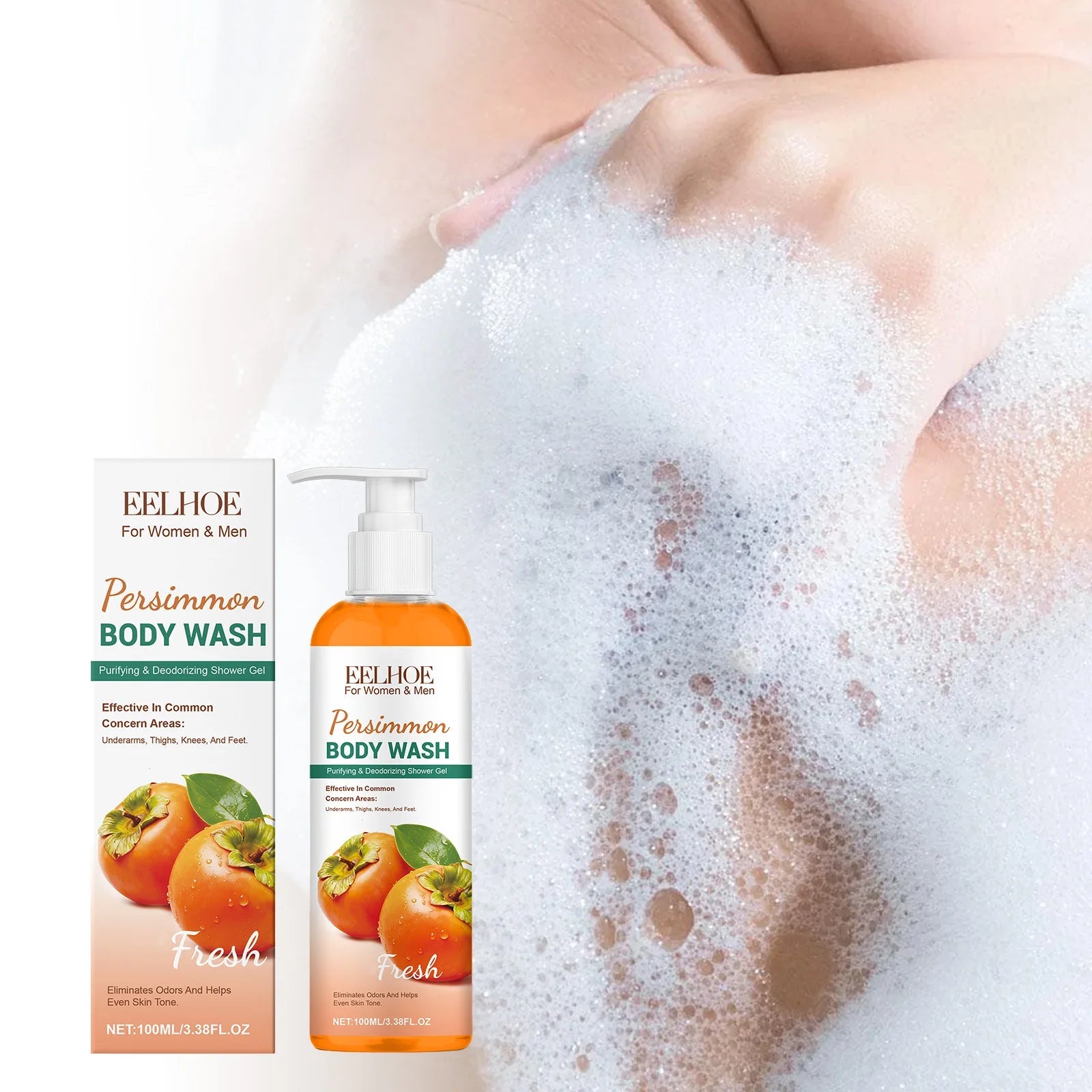 Persimmon Fresh Shower Gel cleanses body dirt and oil, leaving a refreshing feel and smooth texture. Halalzen