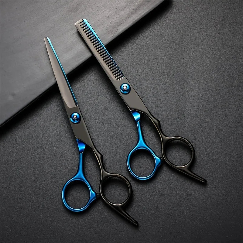 Stainless Steel Hair Scissors Set - Professional Thinning & Texturing Shears, Layered Hair Cutting Tools for Home Barber Kit