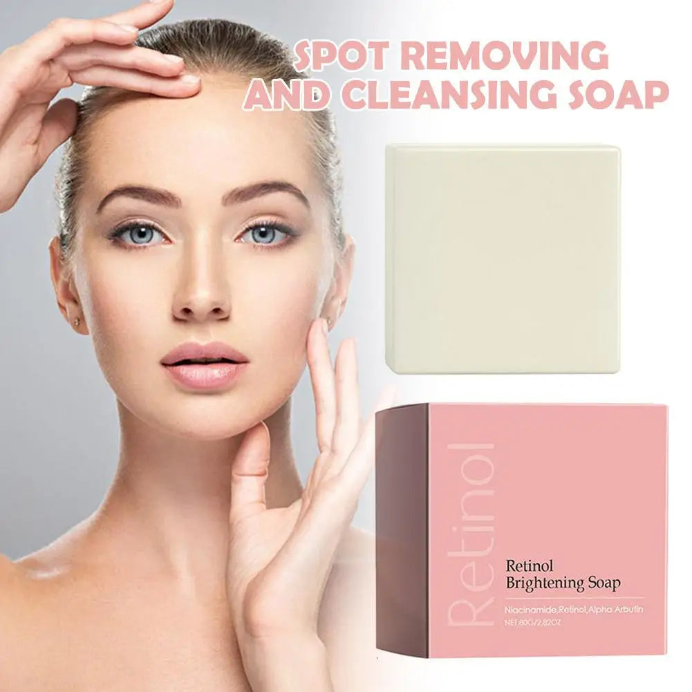 Korean Retinol Brightening Spot-Removing Cleansing Soap - Deeply Cleanses Fades Dark Spots Fine Lines Repairs Skin Daily Facial