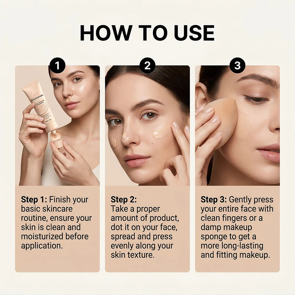 Sunscreen Foundation Lightweight Natural Matte Buildable Coverage UV Protection Liquid Foundation 2 Shades