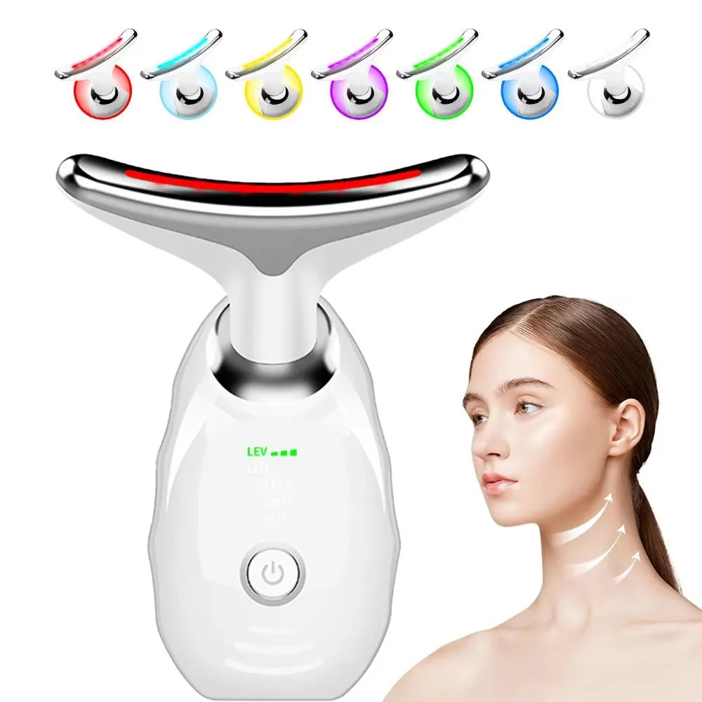7 Colors Face Neck Massager Household Lifting And Firming Facial Electric Introduction Beauty Massage Face Care Tools 04 Halalzen