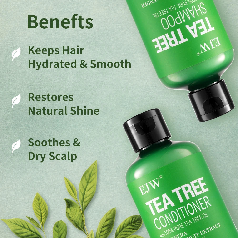 Tea Tree Oil Shampoo and Conditioner  Set| Refreshes Scalp, Soothes,Cleanses  Buildup, Clarifying for Oily Hair|Pure Tea Tree Halalzen