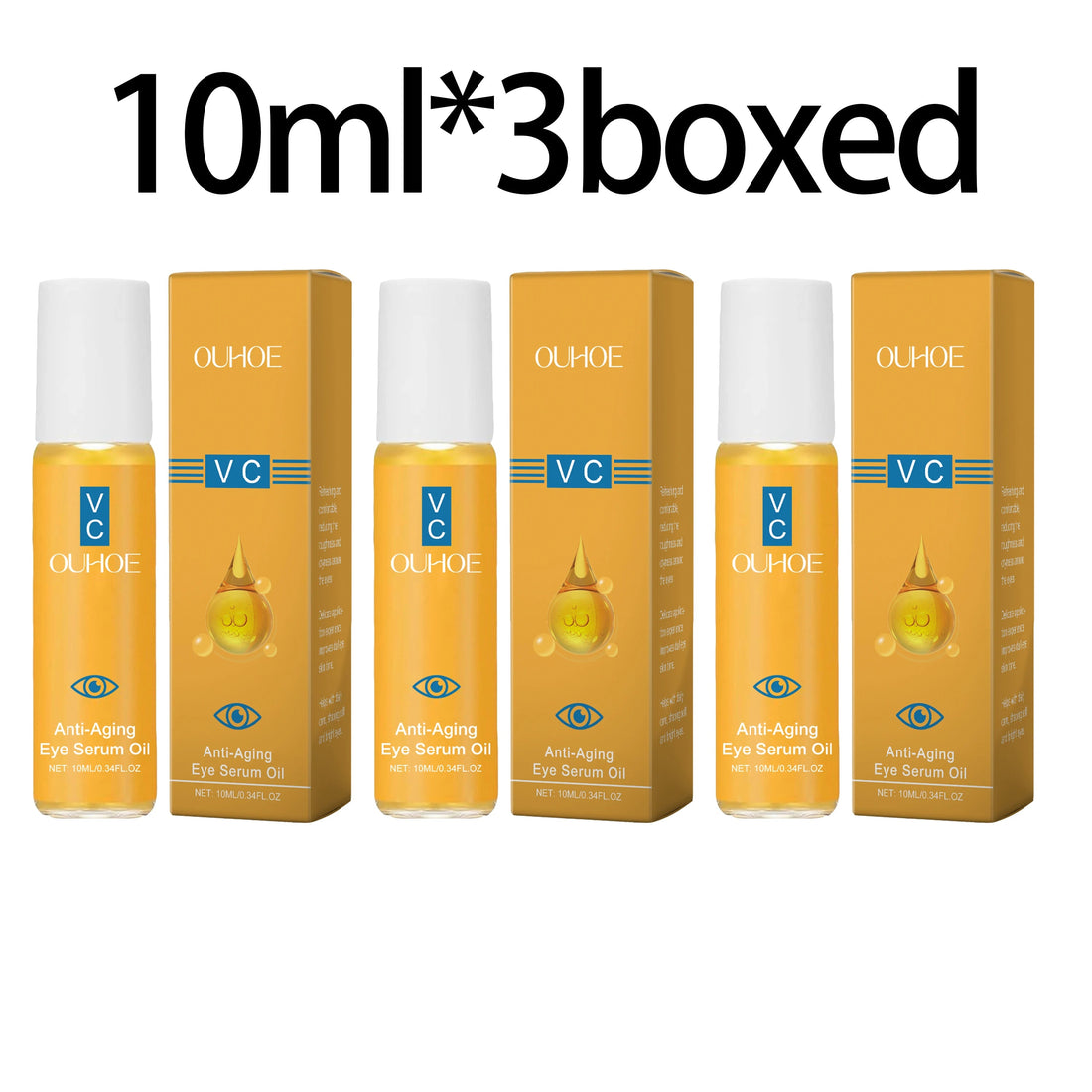Anti Aging Eye Essence Oil Firming Brightening Reduce Wrinkle Fade Fine Lines Remove Puffiness Hydrating Smooth VC Eye Serum Oil Halalzen