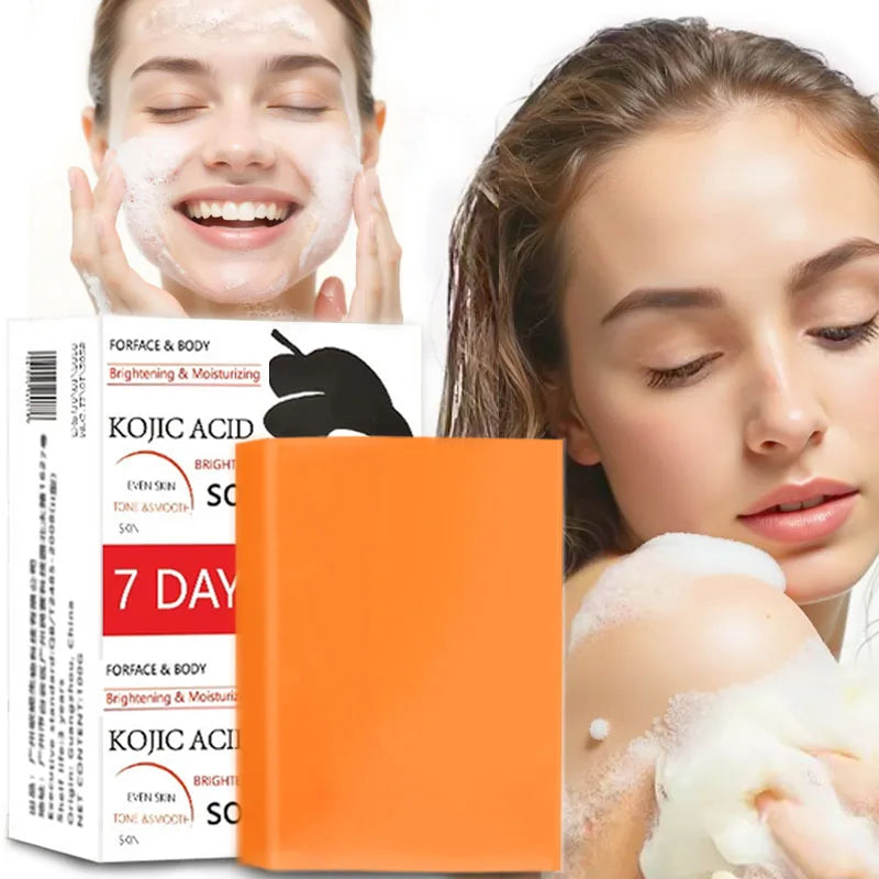 Kojic Acid Soap For Face And Body Bath More Radiant Gentle Cleansing Soap For Women Create a more even-looking Light Beige Halalzen