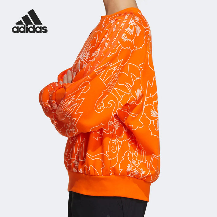 Sweat-shirt Adidas officiel authentique pour femme, imprimé mode, col rond GT6487