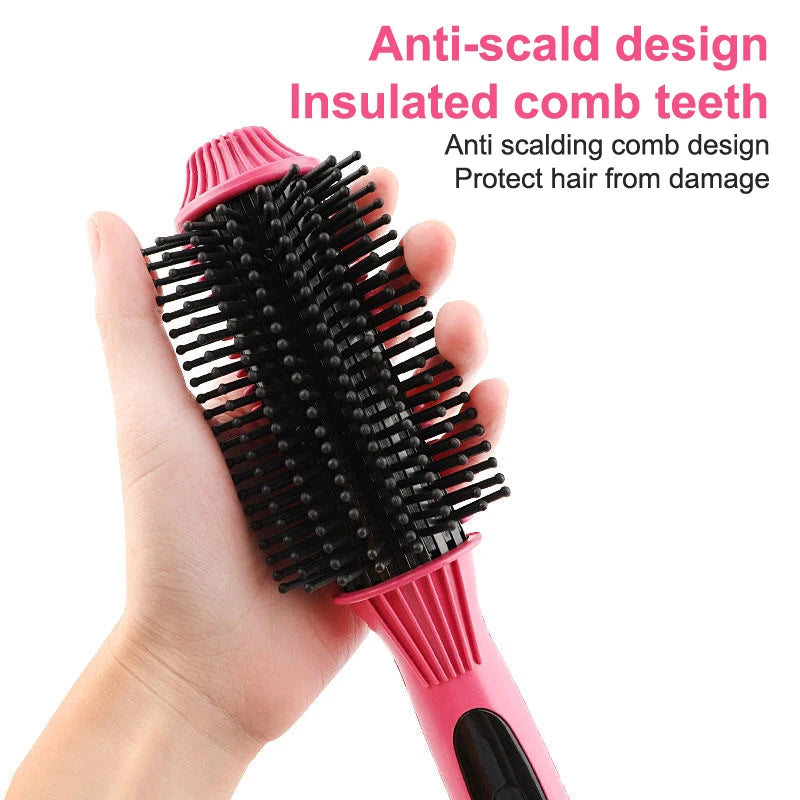 Multifunctional Heating Curling Iron Ceramic Heated Round Brush Electric Hair Straightener Brushes Professional Styling Tool