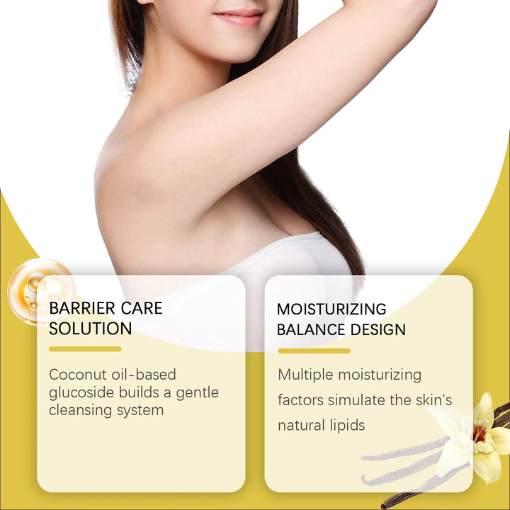 Vanilla Comfort Body Wash - 100ml Light Plant-Based Hydration, Gentle Cleansing, Moisturizing Formula for All Skin Types Halalzen