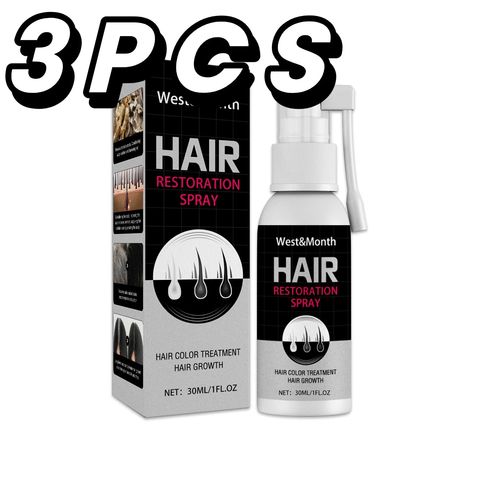 Herbal Extract Hair Spray Polygonum Multiflorum Gentle Nourish Scalp Restore Healthy White Grey Back To Black Scalp Conditioner Halalzen