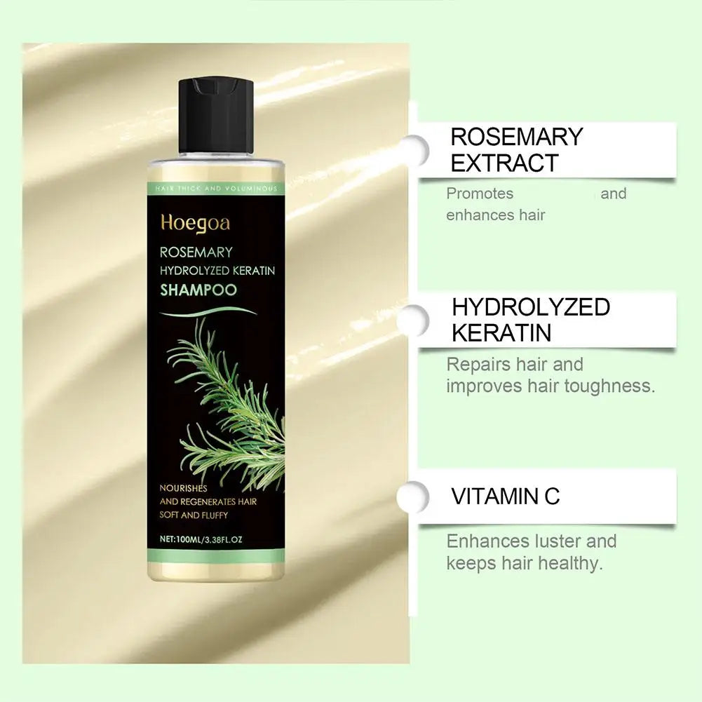 1/2PCs Rosemary Hair Growth Shampoo Thickening Hydrolyzed Keratin Dry Frizzy Damaged Repair Moisturizing Scalp Cleaning Shampoo