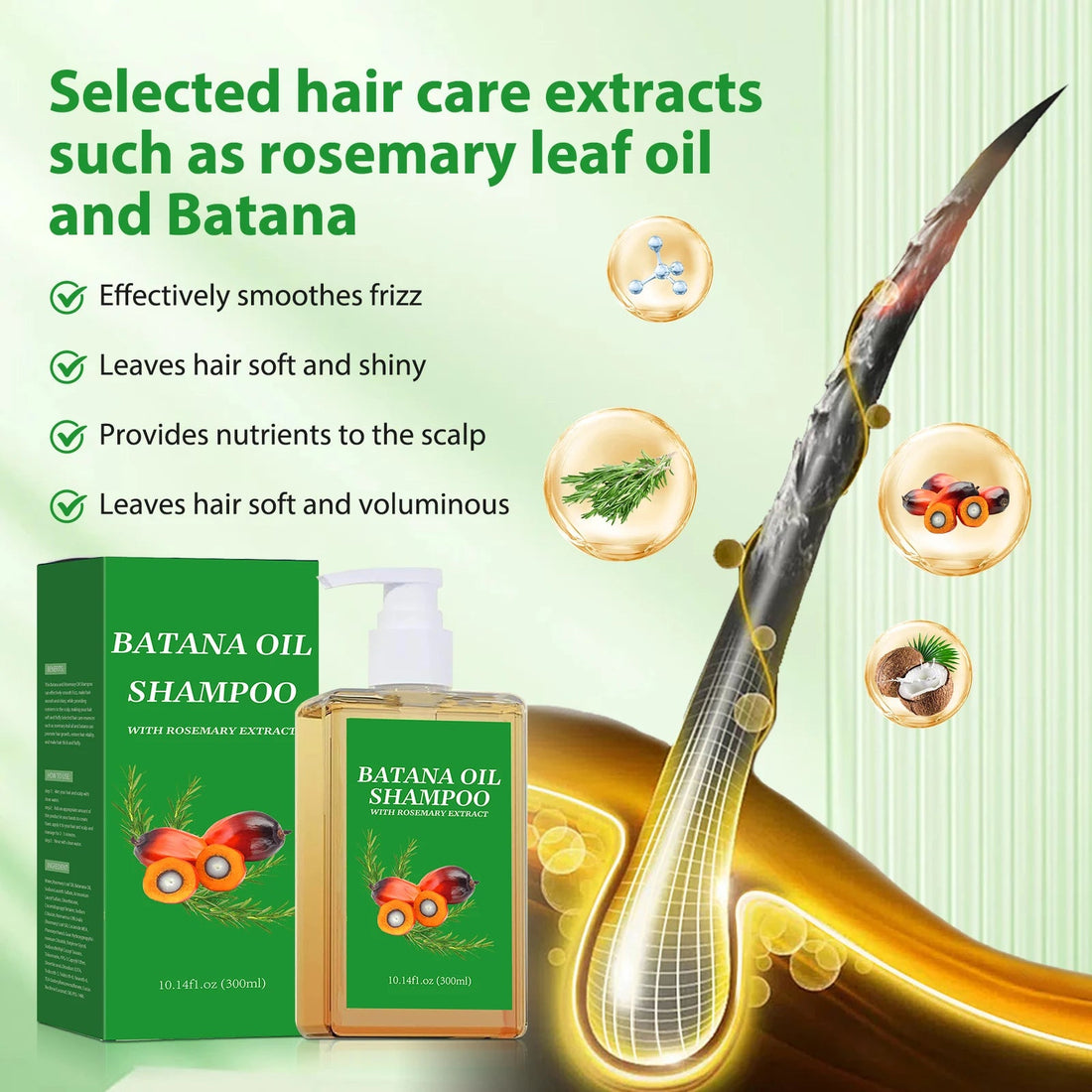 Batana Oil Shampoo & Conditioner Set Hair Strengthens Anti Loss Restore Damaged Cleansing Dandruff Control Hair Growth Shampoo Halalzen