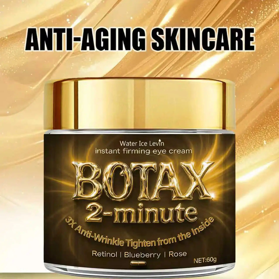 Water Ice Levin Instant Firming Eye Cream - 2-Minute Anti-Aging Treatment with Bee Venom & Retinol for Smooth Skin
