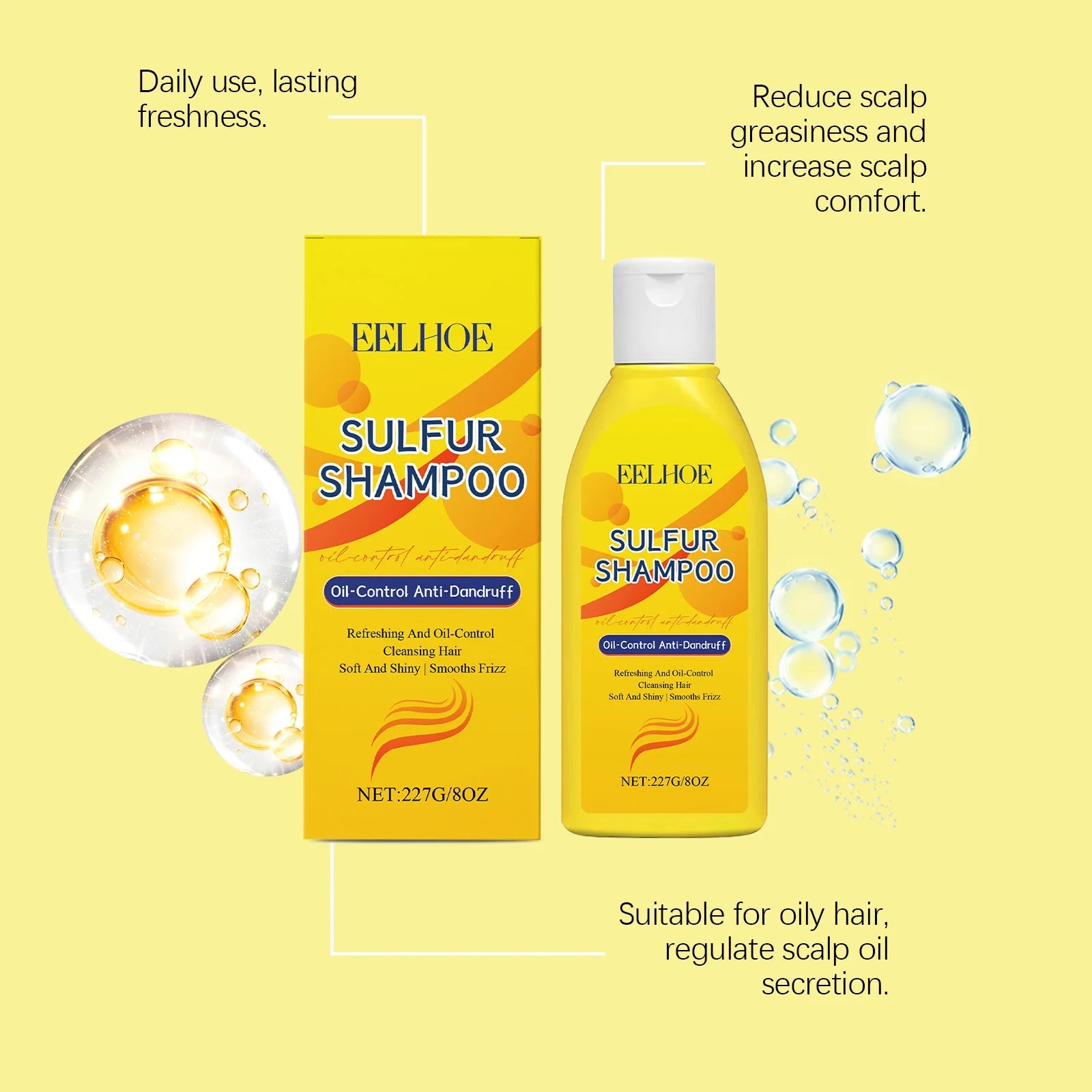 Sulfur Shampoo Shower Gel Set Deep Cleaning Scalp Remove Dandruff Nourishing Oil Control Moisturizing Dry Skin Smooth Body Wash Halalzen