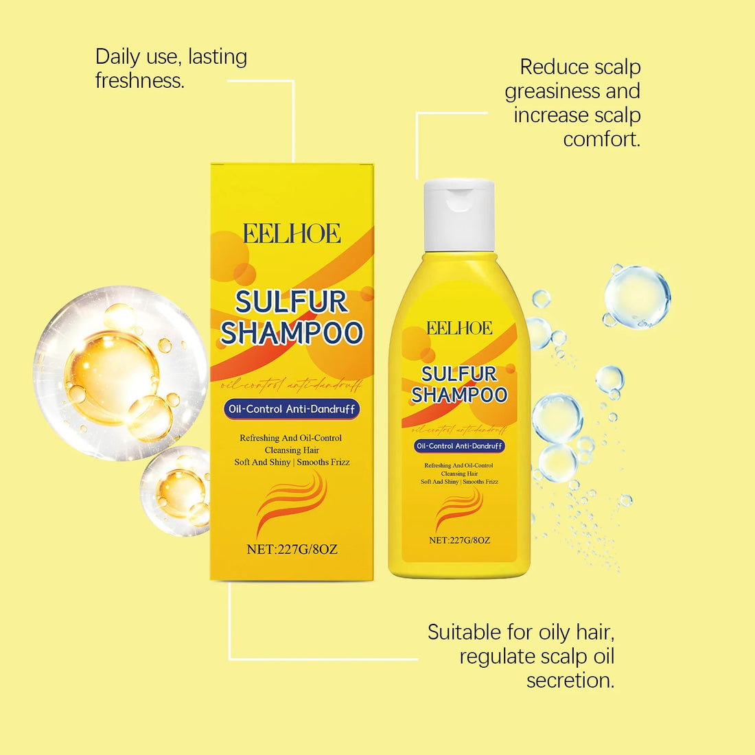 Sulfur Shampoo Shower Gel Set Deep Cleaning Scalp Remove Dandruff Nourishing Oil Control Moisturizing Dry Skin Smooth Body Wash Halalzen