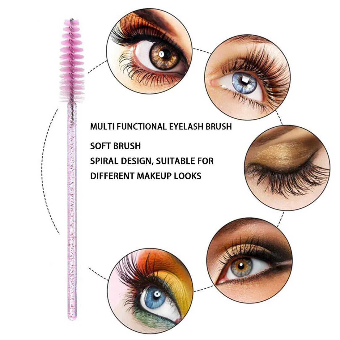 500/1000PCS Eyelashes Brushes Set Wholesaler Lash Mascara Brush For Lashes Extension Eyebrow Wands Applicator Makeup Tools Halalzen